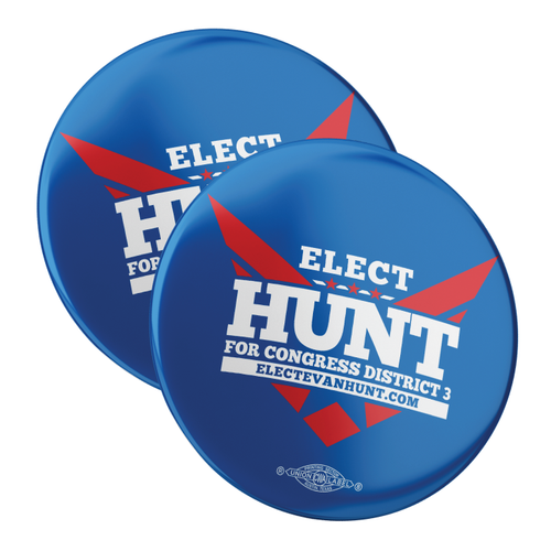 Elect Hunt (2.25" Pin-Back Button -- Pack Of Two!)