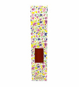 Heaven Scent Amber & Tonka Bean incense stick packet illustrated with a pretty pink, yellow and blue stylised flowers on a white background. Shows 10 orange sticks inside. Heaven Scent Amber & Tonka Bean incense stick packet illustrated with a pretty pink, yellow and blue stylised flowers on a white background. Shows 10 orange sticks inside.