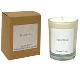 Spring Bluebell 9cl votive artisan candle: natural, vegan, plant based & soy wax, no parabens, in recycled gift box. Perfect for Mother's Day