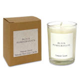 Black Pomegranate 9cl votive artisan candle: natural, vegan, plant based & soy wax, no parabens, in recycled gift box