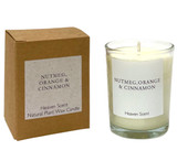 Nutmeg, Orange, Cinnamon 9cl votive artisan candle: natural, vegan, plant based & soy wax, no parabens, in recycled gift box