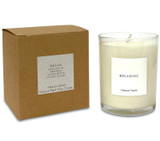 Relax 20cl scented artisan candle: natural, vegan, plant based & soy wax, no parabens, in a recycled gift box
