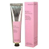 Heaven Scent Rose & Patchouli vegan cocoa and shea butter 60ml hand cream in a tube and matching pink branded box.