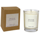 Delicious Rhubarb & Ginger 9cl votive artisan candle: natural, vegan, plant based & soy wax, no parabens, in recycled gift box