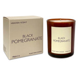 Black Pomegranate 20cl scented artisan candle. Made with natural, vegan, plant based & soy wax, no parabens, in a heritage colour gift box