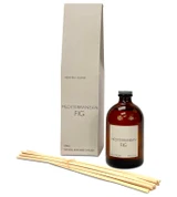 Mediterranean Fig 100ml scented artisan reed diffuser. Made with natural, alcohol plant-based reed liquid with no parabens, in a heritage-colour gift box