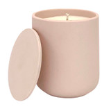 Tonka Bean & Patchouli 280g scented artisan candle in a lidded ceramic pot. Made with natural, vegan, plant based & soy wax, no parabens, in a colour-matched gift box