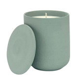 Citrus, Eucalyptus & Cedar 280g scented artisan candle in a lidded ceramic pot. Made with natural, vegan, plant based & soy wax, no parabens, in a colour-matched gift box