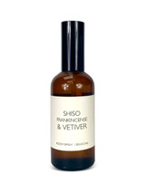 Shiso, Frankincense & Vetiver 100ml scented artisan room spray. Made with no parabens.