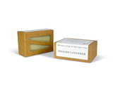 English Lavender luxury organic soap bar by Heaven Scent wrapped in recyclable FSC certified card packaging