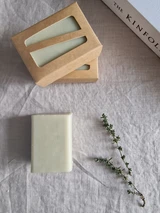 English Lavender luxury organic soap bar by Heaven Scent wrapped in recyclable FSC certified card packaging