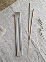 Beautiful light grey ceramic incense holder/ash catcher