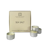 Sea Salt gift box of 9 aluminium tealights made of natural, vegan, plant-based rapeseed, coconut & soy wax blend, with no parabens
