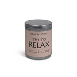 Try To Relax Wellbeing artisan candle: natural, vegan, plant based & soy wax, no parabens blended with essential oils to calm and revitalise.