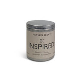 Be Inspired Wellbeing artisan candle: natural, vegan, plant based & soy wax, no parabens blended with essential oils to calm and revitalise.