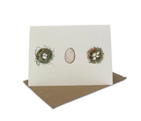 A5 greetings card, beautifully illustrated by Sarah Pettitt with a a pair of nests and speckled eggs, is perfect to give for Easter, birthdays or as a special thank you.