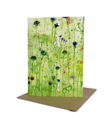 This abstract A5 greetings card, beautifully illustrated soft watercolour wild flower garden, is perfect to give for birthdays, Mother's day or as a special thank you. Illustrated by Sarah Pettitt