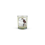 Winter Thyme 9cl wildlife inspired artisan candle: natural, vegan, plant based & soy wax, no parabens, in seasonal gift box illustrated with a winter little owl scene.