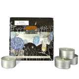 Nutmeg & Cinnamon 9 scented tealights in a gift box illustrated with a barn owl and cottage. Natural, vegan, soy and paraben free