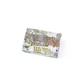 Rhubarb & Ginger natural origin illustrated boxed soap bar by Heaven Scent featuring a country house greenhouse in a walled garden