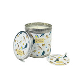 Heaven Scent's new summer range  200ml travel candles are made from natural, vegan, soy and rapeseed wax. Illustrated with: British Birds and Fragranced with: Bergamot & Lemon