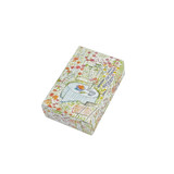 Garden Picnic natural origin illustrated boxed soap bar by Heaven Scent featuring a garden picnic table, surrounded by beautiful flowers artwork