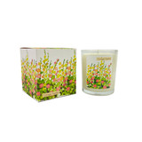 Cottage Garden - Rose & Patchouli 20cl Summer inspired artisan candle: natural, vegan, plant based & soy wax, no parabens, in seasonal gift box illustrated with Bright Garden Flowers