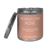 Heaven Scent Moroccan Rose 200ml artisan candle, poured in an aluminium travel tin. Made with natural, vegan, plant based & soy wax, no parabens.