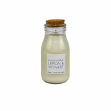 200ml Retro Glass Milk Bottle Candle, Black Pepper, Lemon & Vetivert, hand poured in the UK with vegan, plant-based wax