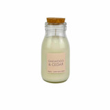 Oakwood & Cedar 200ml Retro Glass Milk Bottle Candle, hand-poured in the UK with vegan, plant-based wax Oakwood & Cedar 200ml Retro Glass Milk Bottle Candle, hand-poured in the UK with vegan, plant-based wax