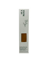 Heaven Scent's 10 Sea Moss scented incense sticks, showing the texture and the recycled card packaging. Heaven Scent's 10 Sea Moss scented incense sticks, showing the texture and the recycled card packaging.