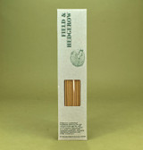 Field and hedgerow artisan incense sticks displayed in their green botanical card pack, showcasing the handmade British finish.
