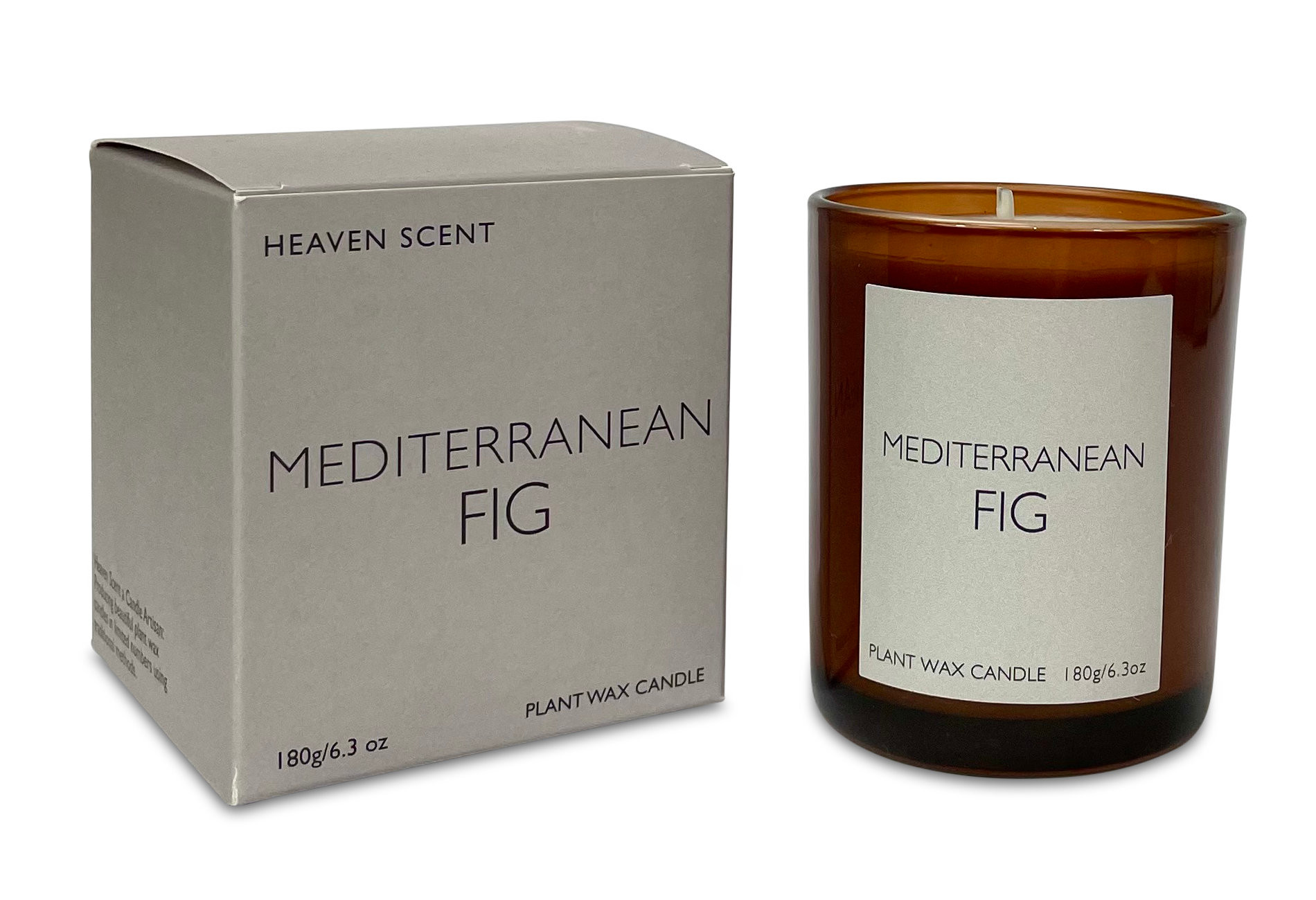 Mediterranean Fig 20cl Amber Glass Candle by Heaven Scent