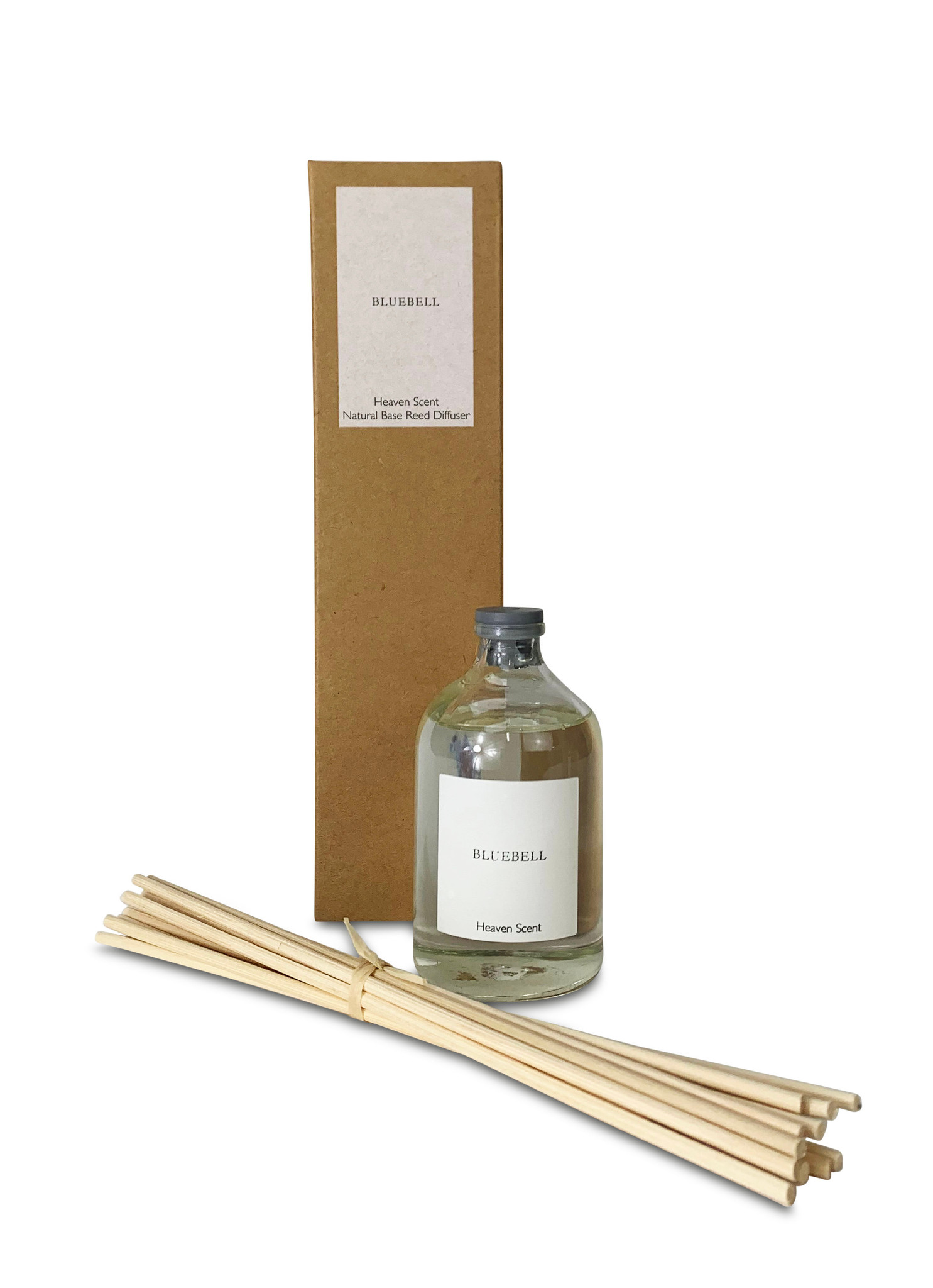 Natural Reed Diffuser Packaging Bluebell 100ml Clear Apothecary Reed Diffuser by Heaven Scent