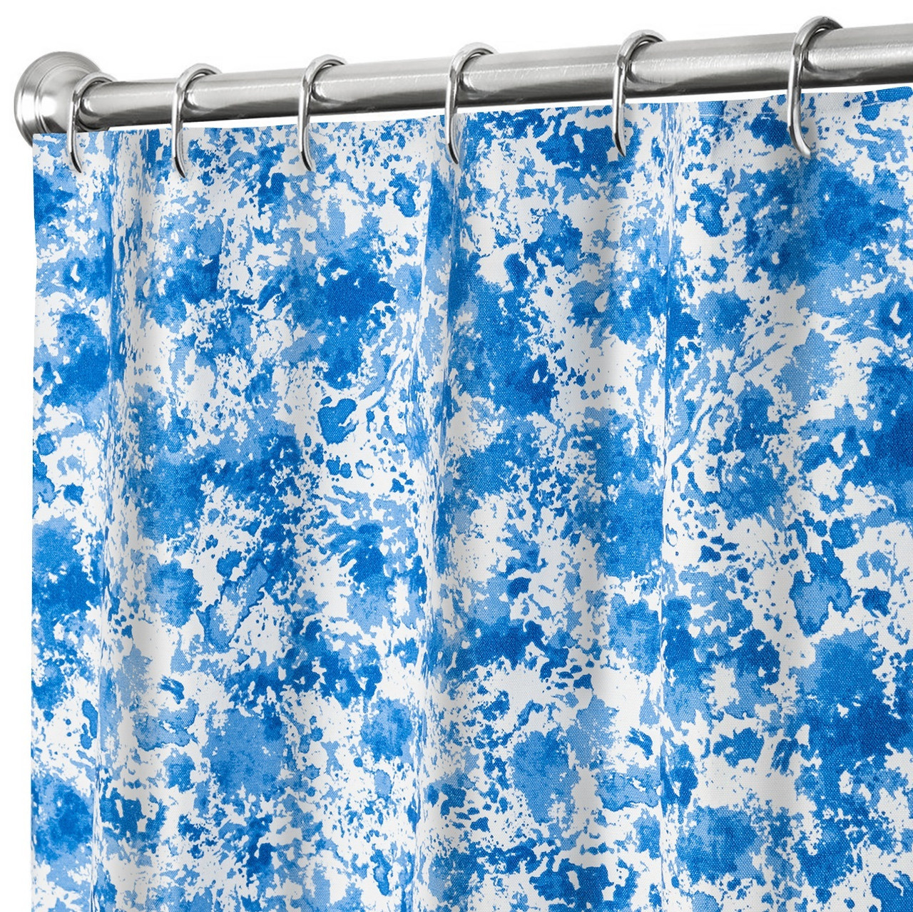 Farmhouse Bathroom Decor Splatter Blue Shower Curtain