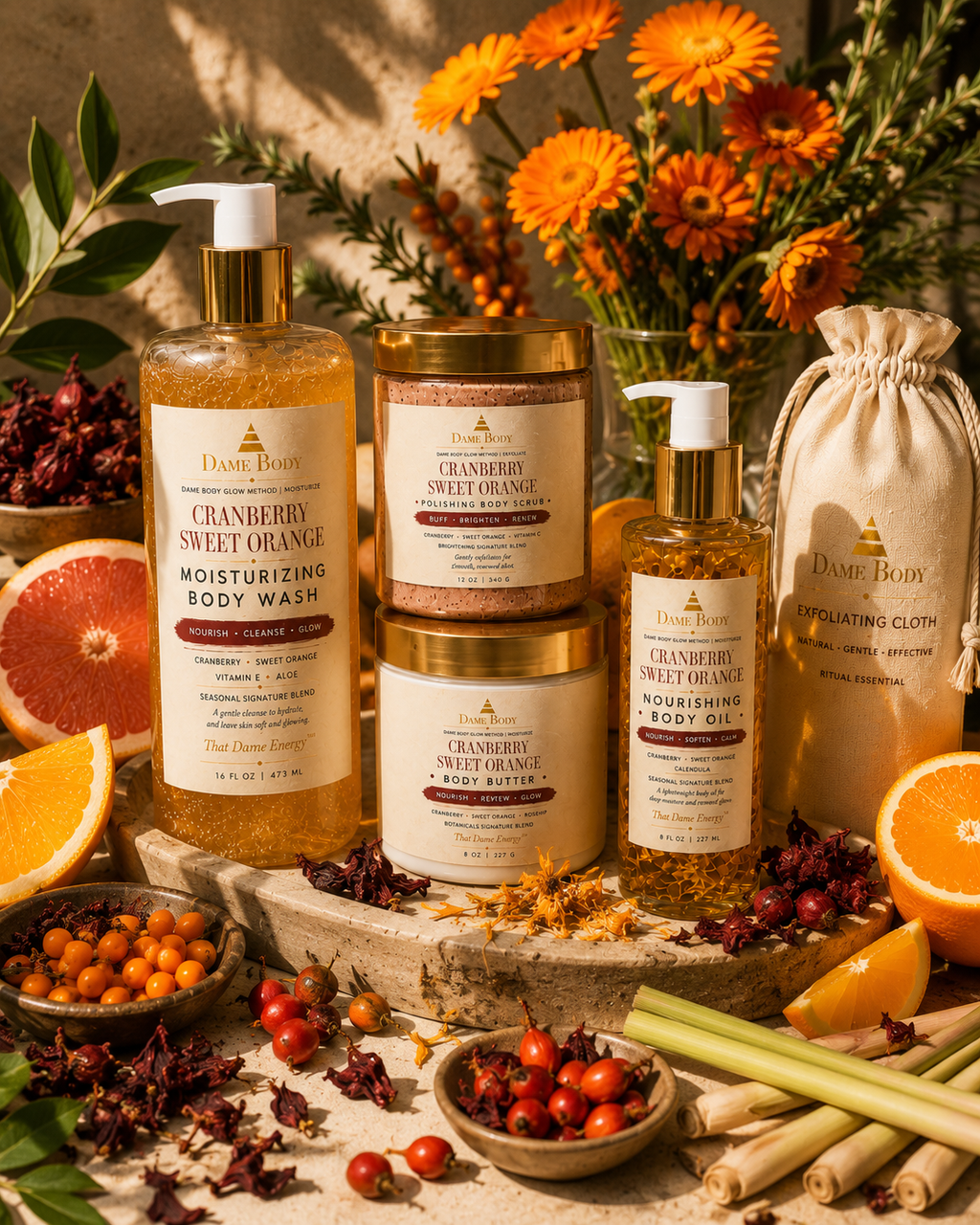 Cranberry Sweet Orange collection sensory setting
