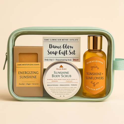 Glow-On-The-Go Travel Skincare Bundle | Dame Body Ritual Set Glow-On-The-Go Travel Skincare Bundle | Dame Body Ritual Set