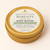 4oz Gold Tin Body Butter with the current Serenity Green Tea label, pale green accent and gold Dame Body mark.