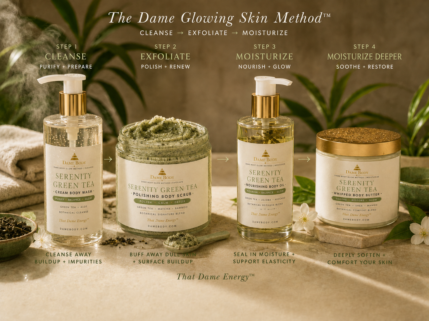 Dame Body Serenity Green Tea Body Scrub, product photograph 2