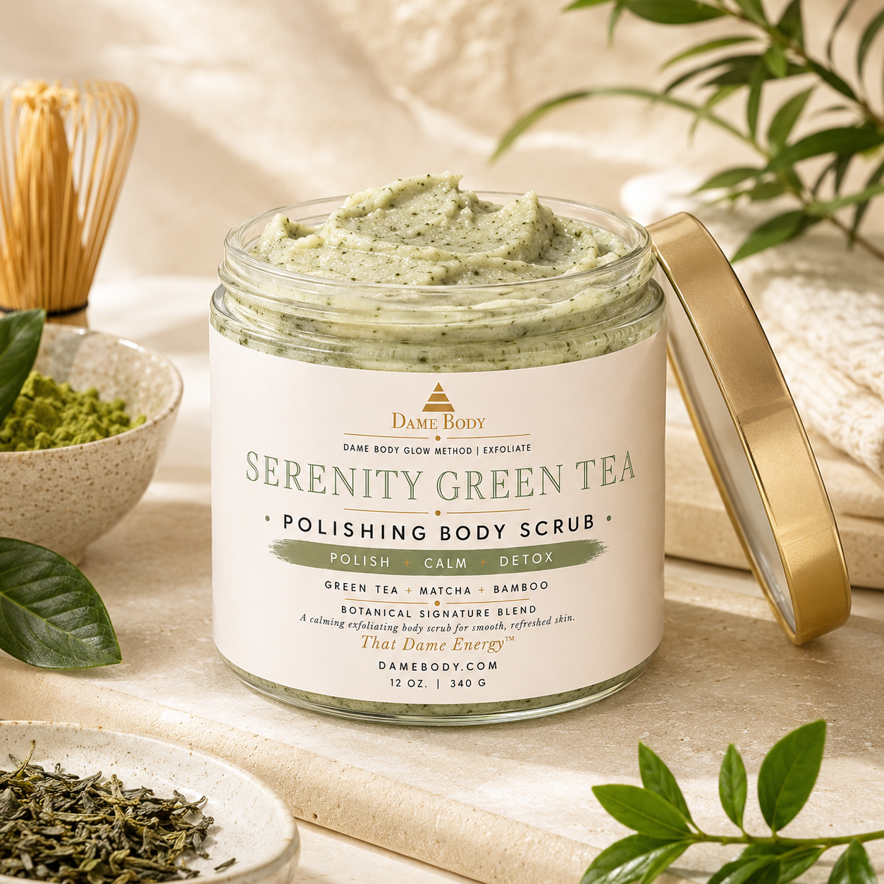 Dame Body Serenity Green Tea Body Scrub, product photograph 6