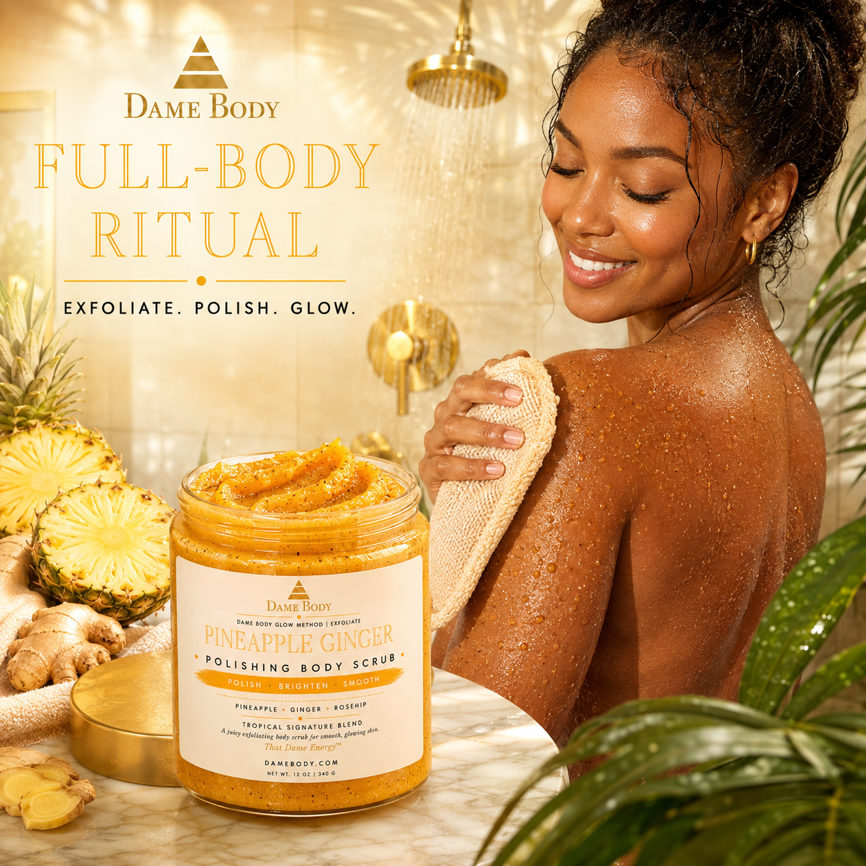 Dame Body Pineapple + Ginger Body Scrub, product photograph 4