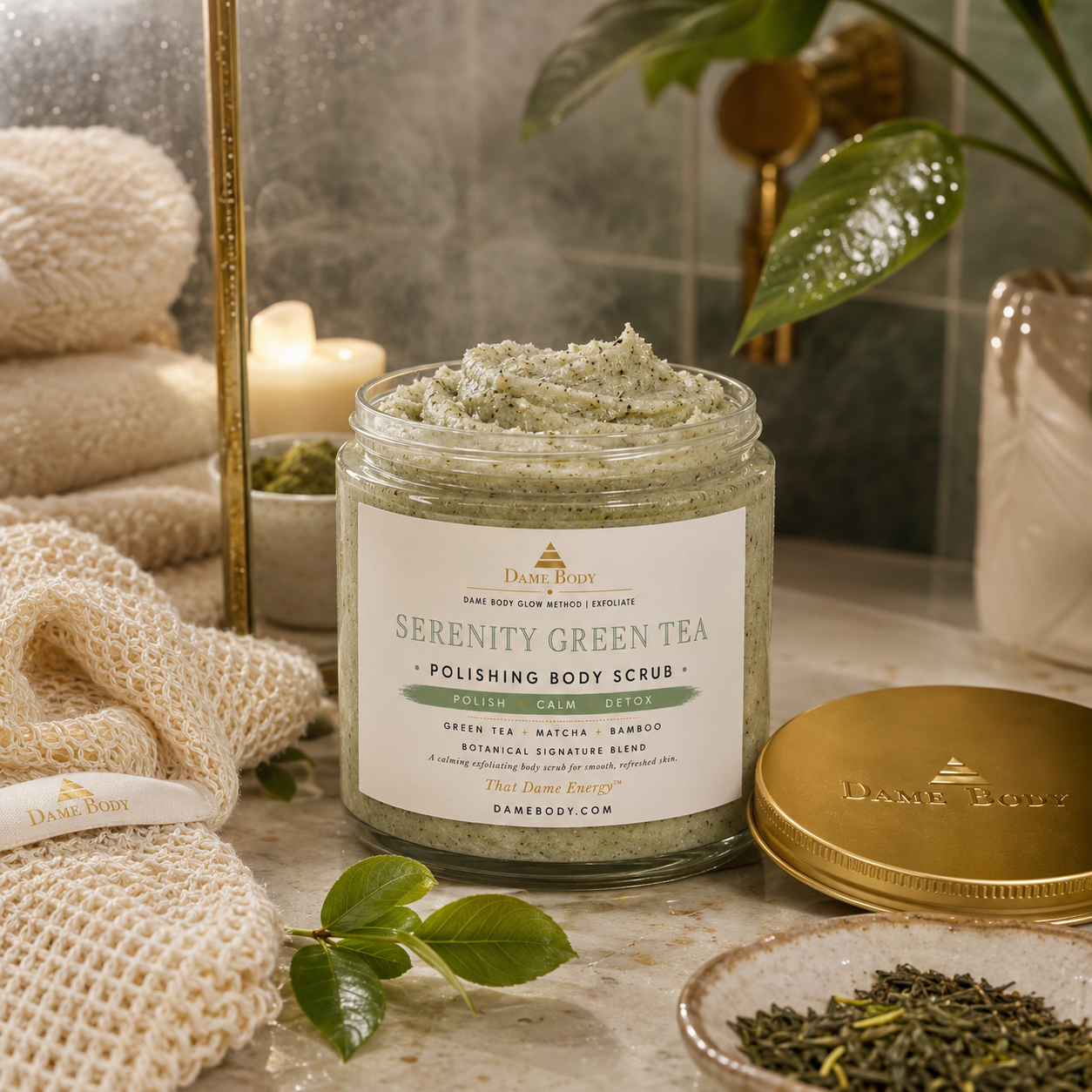 Dame Body Serenity Green Tea Body Scrub, product photograph 1