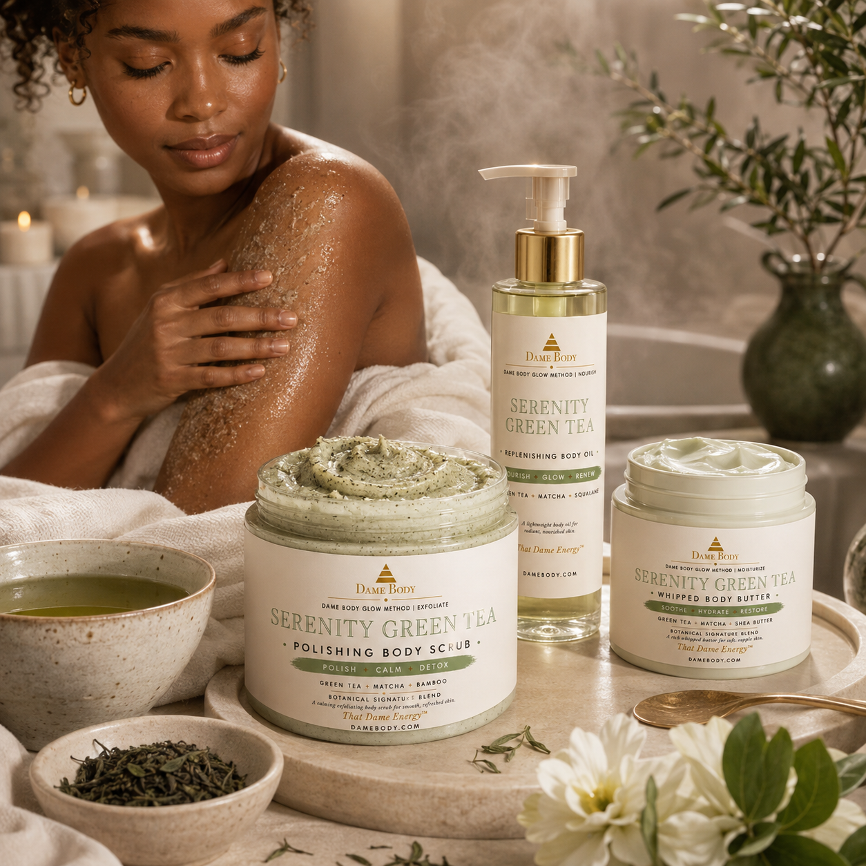 Dame Body Serenity Green Tea Body Scrub, product photograph 3