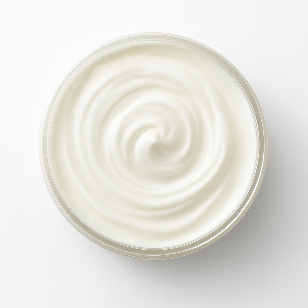 Open Juniper Aloe Body Butter showing its rich creamy texture.