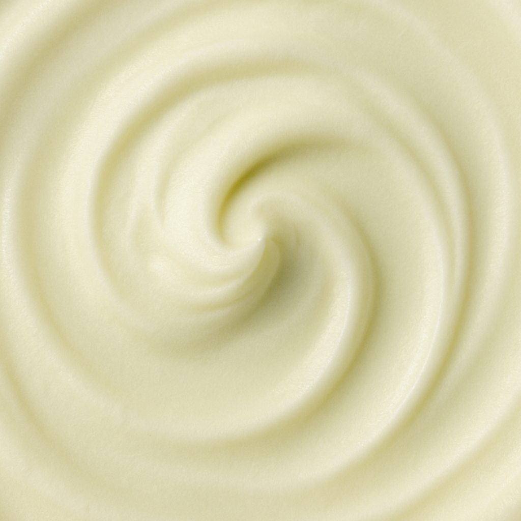 Close-up of the creamy texture of Serenity Green Tea Body Butter.