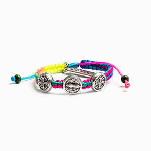 This bracelet comes on woven cording with a sliding slip knot closure that enables the bracelet to fit nearly all children ages 5 and up. 8.5" when fully opened
Handwoven in Medjugorje, Bosnia and Herzegovina
Features 3 silver-tone Benedictine medals and our signature "blessed" tag
Medals made in Italy
On an Inspirational card that tells the story of the Benedictine This bracelet comes on woven cording with a sliding slip knot closure that enables the bracelet to fit nearly all children ages 5 and up. 8.5" when fully opened
Handwoven in Medjugorje, Bosnia and Herzegovina
Features 3 silver-tone Benedictine medals and our signature "blessed" tag
Medals made in Italy
On an Inspirational card that tells the story of the Benedictine