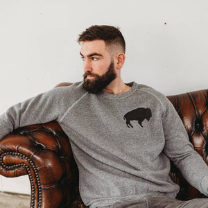 Show your Buffalove with this Triblend Crewneck Sweatshirt that is oh-so-soft. The Unisex design is sized that way too, so ladies, keep your size if you want a cozy oversized fit, size down if you prefer a fitted look. Show your Buffalove with this Triblend Crewneck Sweatshirt that is oh-so-soft. The Unisex design is sized that way too, so ladies, keep your size if you want a cozy oversized fit, size down if you prefer a fitted look.