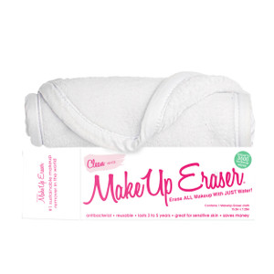 #1 Sustainable makeup remover in the world. Erase ALL makeup with JUST water! Including waterproof mascara, eyeliner, foundation, lipstick and more!

The Original MakeUp Eraser is a premium, patented, polyester cloth that is made up of millions of tiny hair-like fibers to work as a "suction" for all dirt, makeup and oil in your pores. Double-sided to erase makeup with the short fibers and exfoliate the skin with the long fibers (side with tag). Antibacterial, machine washable and reusable 3 to 5 years. Ultra-soft, dermatologist approved and great for sensitive skin. 

1 MakeUp Eraser is equal to 3600 makeup wipes! No chemicals, less waste. #nomorewipes

The full size Original MakeUp Eraser measures approx. 15.5in x 7.25in.