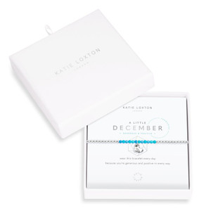 Wear this bracelet every day, because you're generous and positive in every way.


For all December babies, our lovely 'A Little' bracelet radiates birthstone beauty with special turquoise gemstones and a gently hammered silver heart charm.