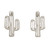 Nickel Free Silver Cactus Stud Earrings